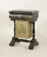 Lot 2204 - An early mid 20th century black chinoiserie sewing table