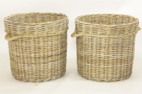 Lot 2195 - A pair of wicker log baskets