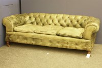 Lot 2220 - A Victorian green leather chesterfield