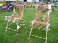 Lot 3029 - A pair of wrought iron garden chairs