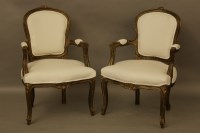 Lot 2121 - A pair of French style open armchairs