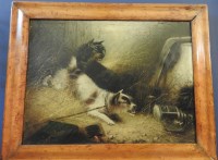 Lot 1628 - After ....
TERRIERS RATTING
Oil on canvas
30.5 x 41xcm