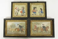 Lot 1119 - Four 18th century comical 
engraved and hand coloured prints