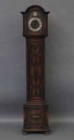 Lot 1728 - An early 20th century oak grandmother clock