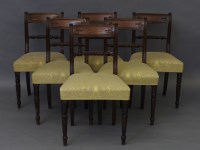 Lot 1751 - Six George III mahogany dining chairs