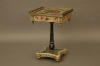 Lot 2028 - A faux marble painted occasional table on turned support