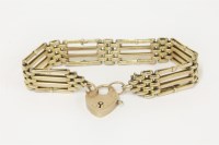 Lot 19 - An Edwardian gold four bar gate link bracelet