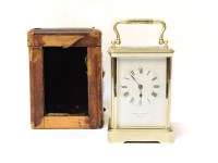 Lot 260 - A 20th century brass carriage clock