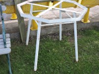 Lot 3164 - A pair of white painted iron octagonal table bases