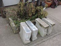 Lot 3165 - A pair of reconstituted stone rectangular trough planters