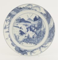 Lot 26 - A blue and white large plate