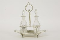Lot 118 - A silver double bottle stand