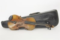 Lot 378 - A late 19th century violin