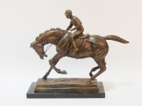 Lot 337 - A modern horse racing bronze
33cm long