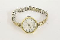 Lot 16 - A ladies 18ct gold Omega mechanical octagonal watch