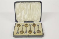 Lot 73 - A set of George VI silver and enamel teaspoons
