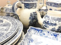 Lot 269 - A quantity of late 18th century and early 19th century blue and white transfer printed tea pots