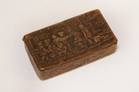 Lot 72 - A 17th century carved beech wood snuff box