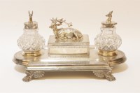 Lot 131 - A Victorian silver plated desk stand