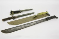 Lot 158 - A Vietnam period machete in plastic scabbard