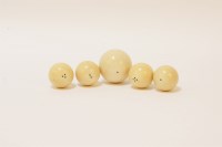 Lot 71 - Five 19th century turned ivory balls