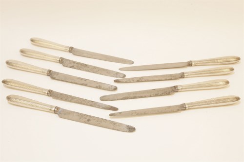 Lot 81 - A set of nine Georgian silver table knives