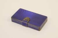 Lot 69 - A Continental silver and blue enamel powder compact
