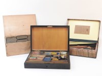 Lot 158A - A Victorian ebonised artist's box and contents