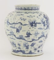 Lot 37 - A blue and white jar