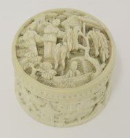 Lot 290 - A Chinese ivory circular Box and Cover