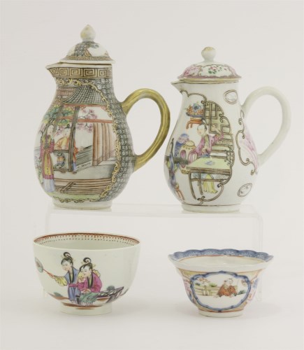Lot 330 - A group of famille rose export teawares