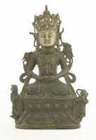 Lot 140 - A bronze figure of Guanyin