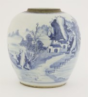 Lot 286 - A large blue and white ginger jar