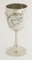 Lot 155 - A Chinese silver goblet