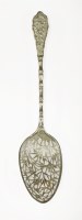 Lot 157 - A Chinese silver straining spoon