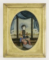 Lot 293 - A reverse glass painting