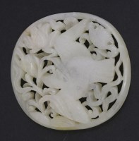 Lot 108 - A white jade plaque