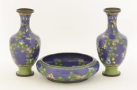 Lot 341 - A pair of cloisonné vases