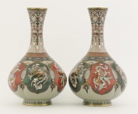 Lot 251 - A pair of cloisonné vases