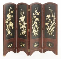 Lot 278 - A black-lacquered four-fold screen