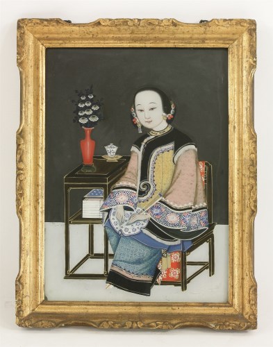 Lot 176 - A pair of Chinese reverse paintings on glass