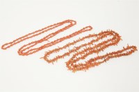 Lot 53 - A single row coral bead necklace