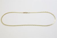 Lot 32 - An Italian 9ct gold uniform herringbone link necklace