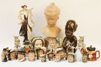 Lot 248A - A collection of Toby jugs and other items