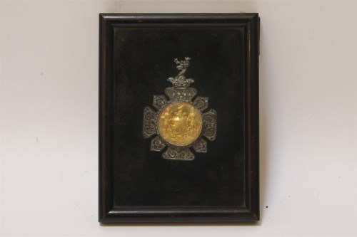 Lot 1059 - A framed and glazed 'Ancient Order of Foresters' medal