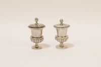 Lot 137 - A pair of 19th century Chinese export silver peppers