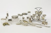 Lot 80 - A collection of silver mounted dressing table items