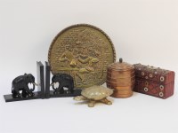 Lot 333 - A small dome top leather casket