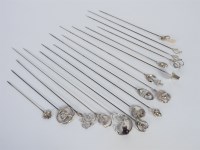 Lot 107 - A collection of silver hatpins