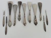 Lot 88 - A collection of seven silver mounted shoe horns